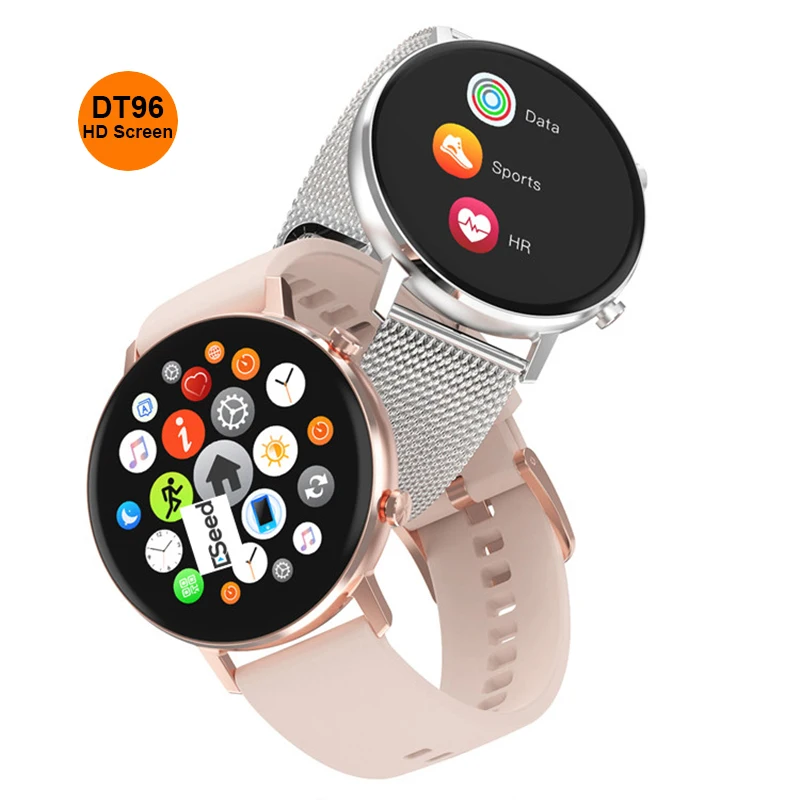 

New DT96 BT Calling Smart Watch Men Heat Rate Monitor 360*360 HD IPS Full Touch Screen Waterproof Sports Smartwatch, Silver, black,pink