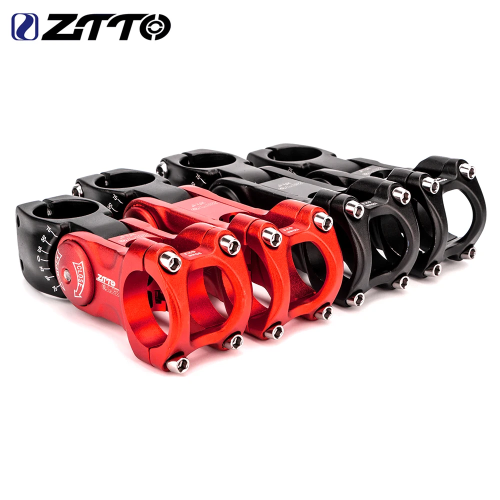 

ZTTO Bicycle Stem Adjustable 70 Riser 90mm 110 mm* 31.8mm 25.4mm Stem for 28.6mm fork XC Mountain Road City Bike Cycling Parts, Black, black-red