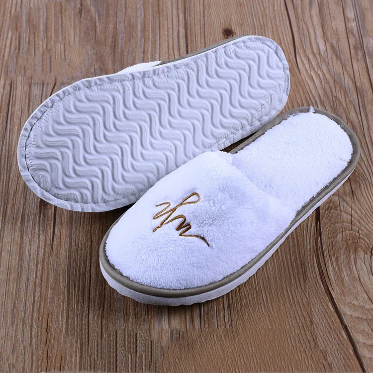 Personalized White Disposable Hotel Slippers,High Quality Hotel/spa ...