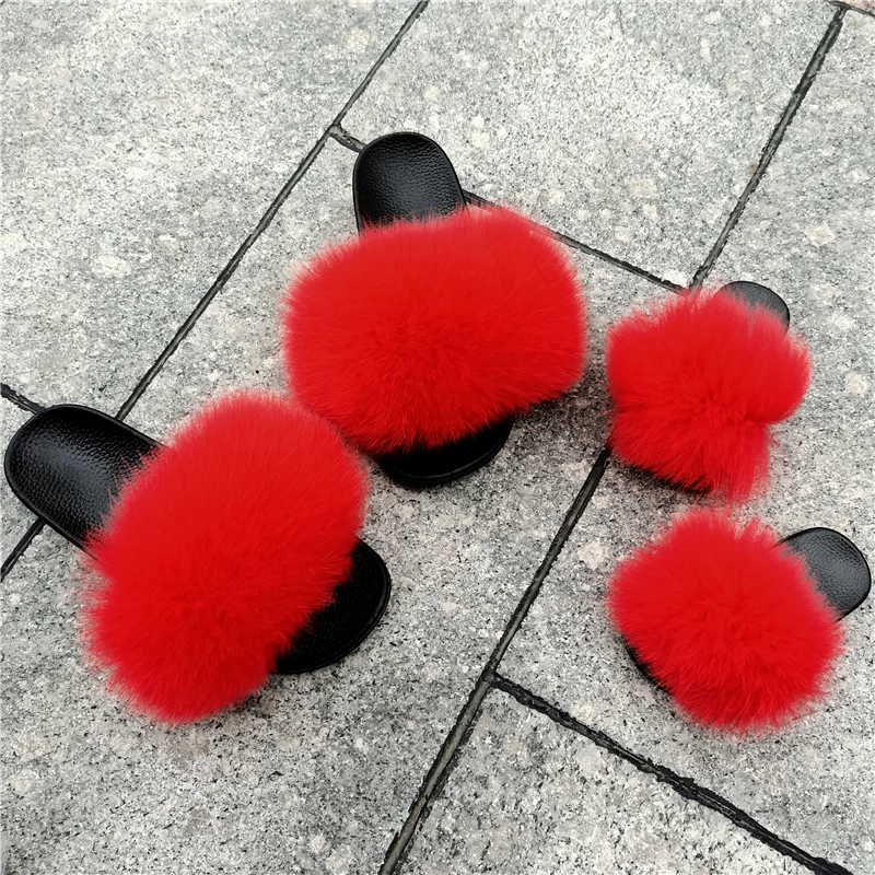 

Big fur slides raccoon fur slides raccoon fur slippers real