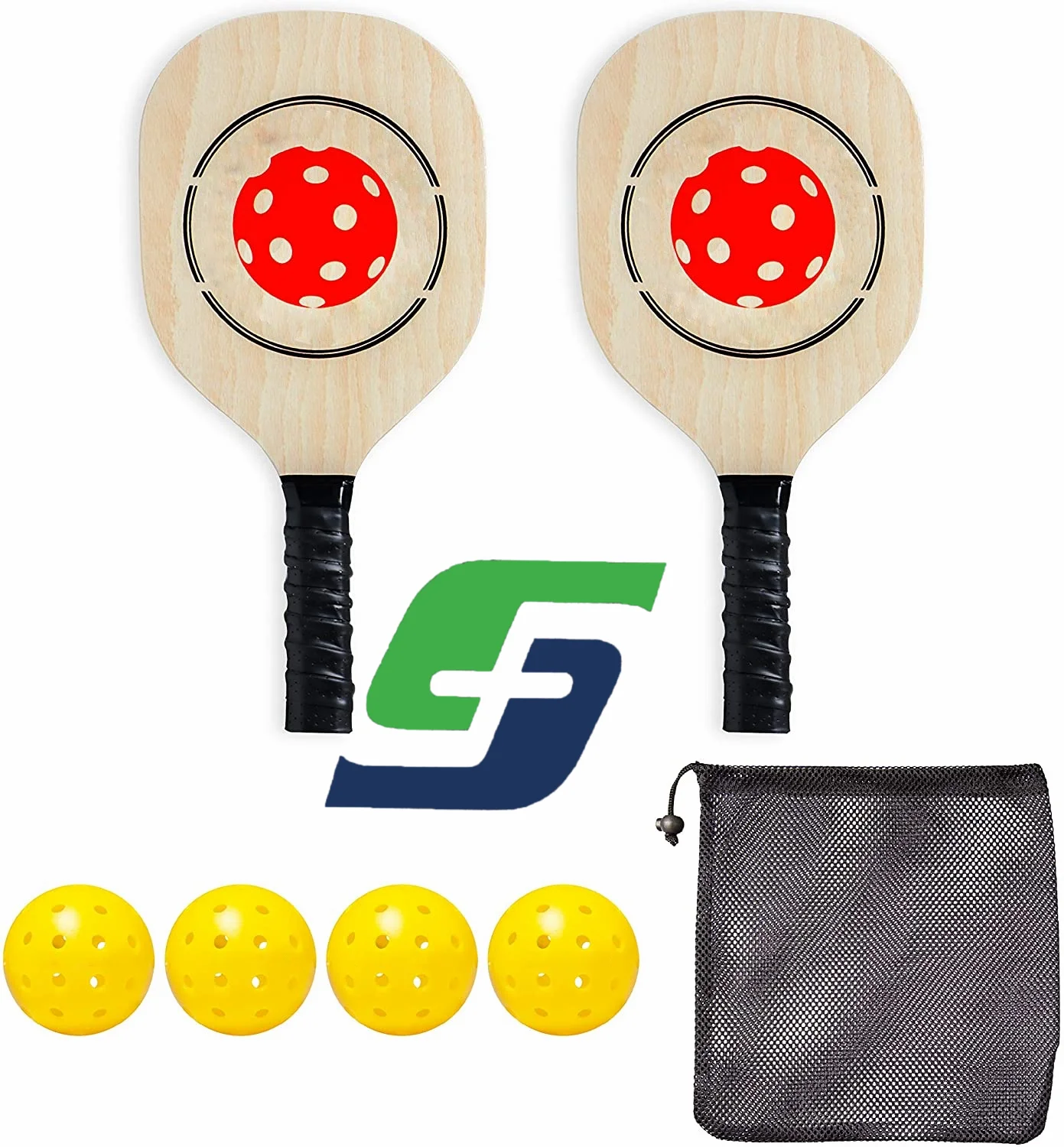 

China Factory High Quality Custom Indoor Wood Pickleball Racket Paddle Set