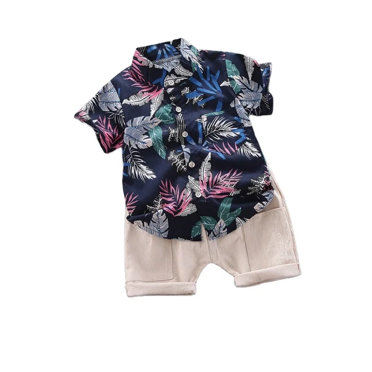 

Factory Wholesale Children's T Shirt Set Boys Suits Kids Clothing Summer 2021