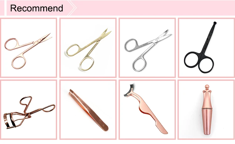 Muting Make Your Brand Eyelashes Scissors Stainless Steel Mini Eyebrow Scissors With Custom Logo Packaging 