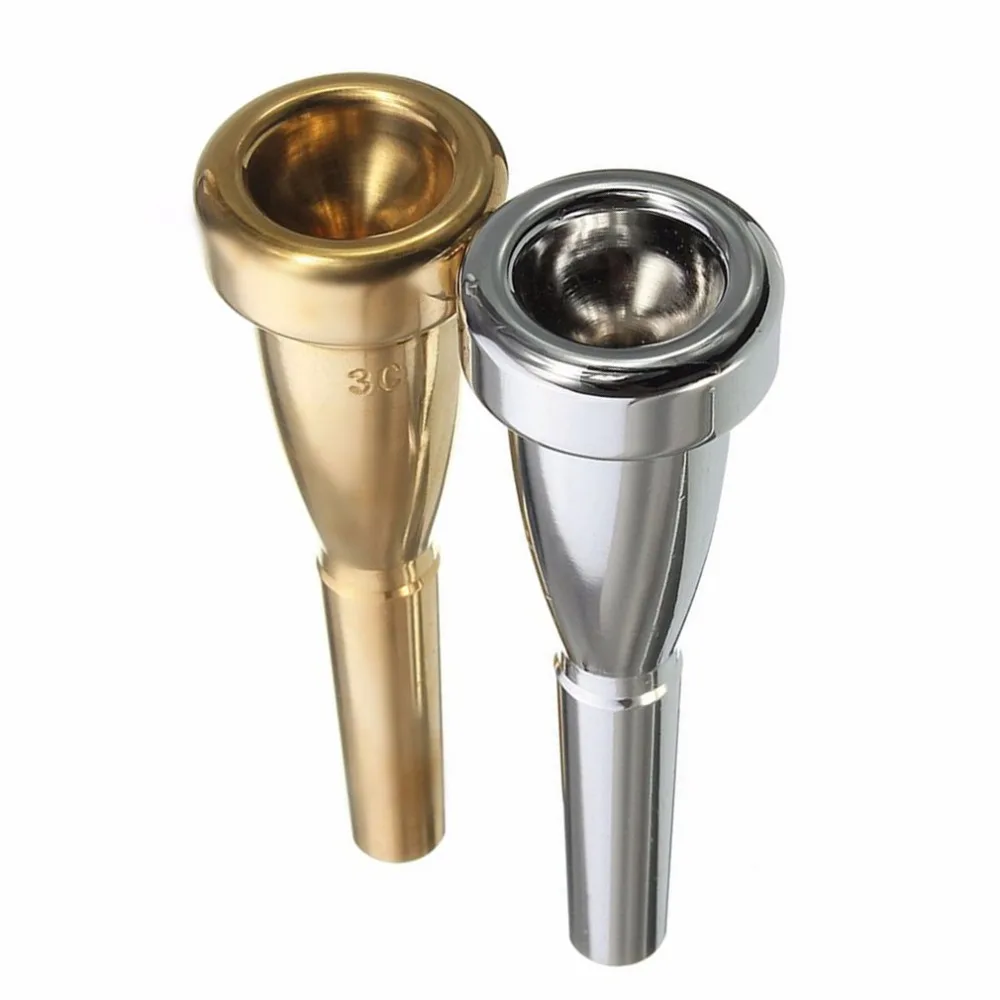 

Instrument Metal Trumpet Mouthpiece Meg 3C 5C 7C Size for Bach Beginner Musical Trumpet Accessories Bullet Shaped Trumpet, Silver