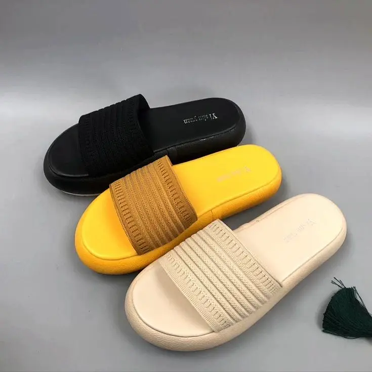 

fly knit material beach sandals upper for slide slipper men sandal 2020, Customized color