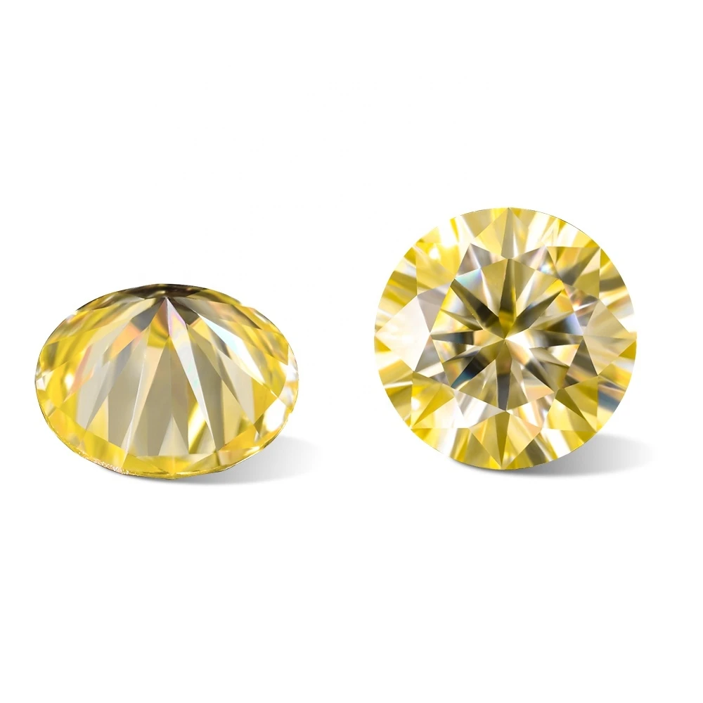 

Lab grown Moissanite 6.5mm fancy yellow loose Moissanite diamond GRA Certificate Diamond stone