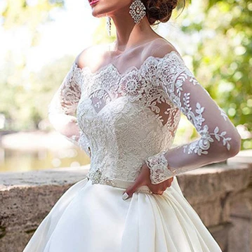 

2023 luxury off shoulder wedding dresses new design A line plus size wedding gown