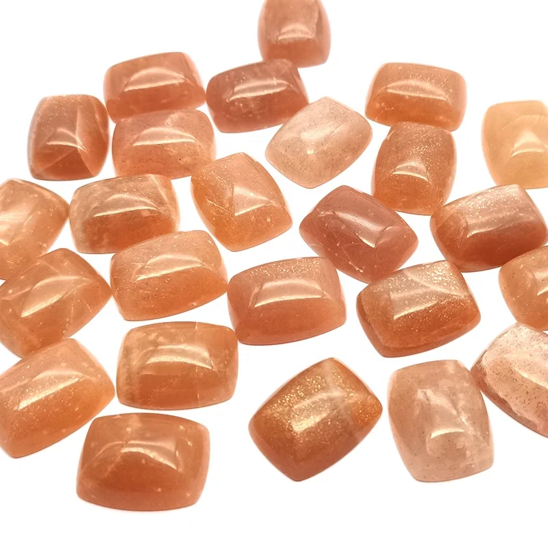 

Wholesale natural stone 23*18*8 mm rectangle sunstone cabochon