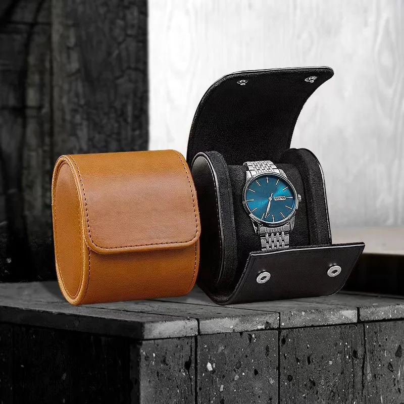 Luxury Single Slot Travel Watch Roll Case Custom Leather Watch Box