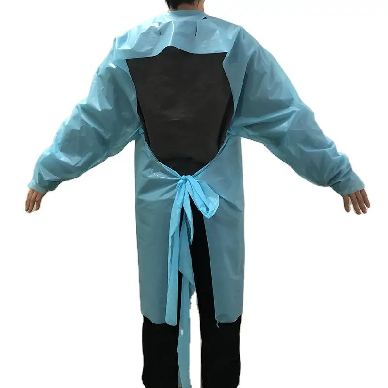 
Disposable CPE gowns disposable cpe plastic apron with thumb holes 