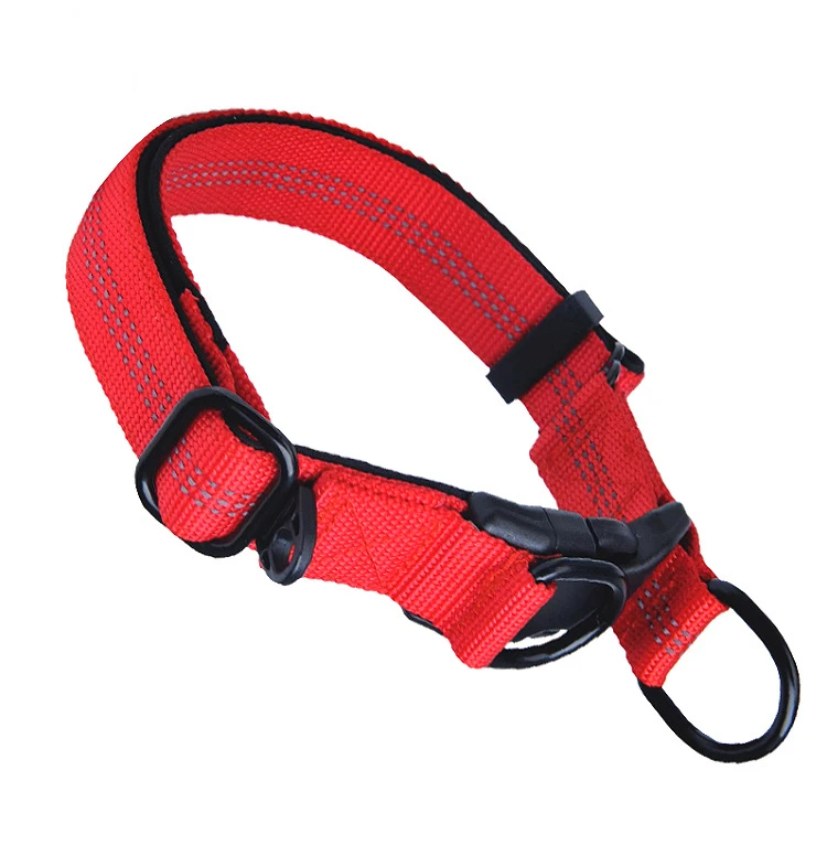 

Large dog collar in nylon reflective adjustable dog walking neckband