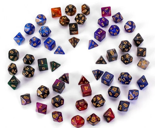 

7pcs/set New Nebula Dice Set DnD Dice with Black Drawstring Bag for DnD MTG Tabletop RPGs Games, Colorful