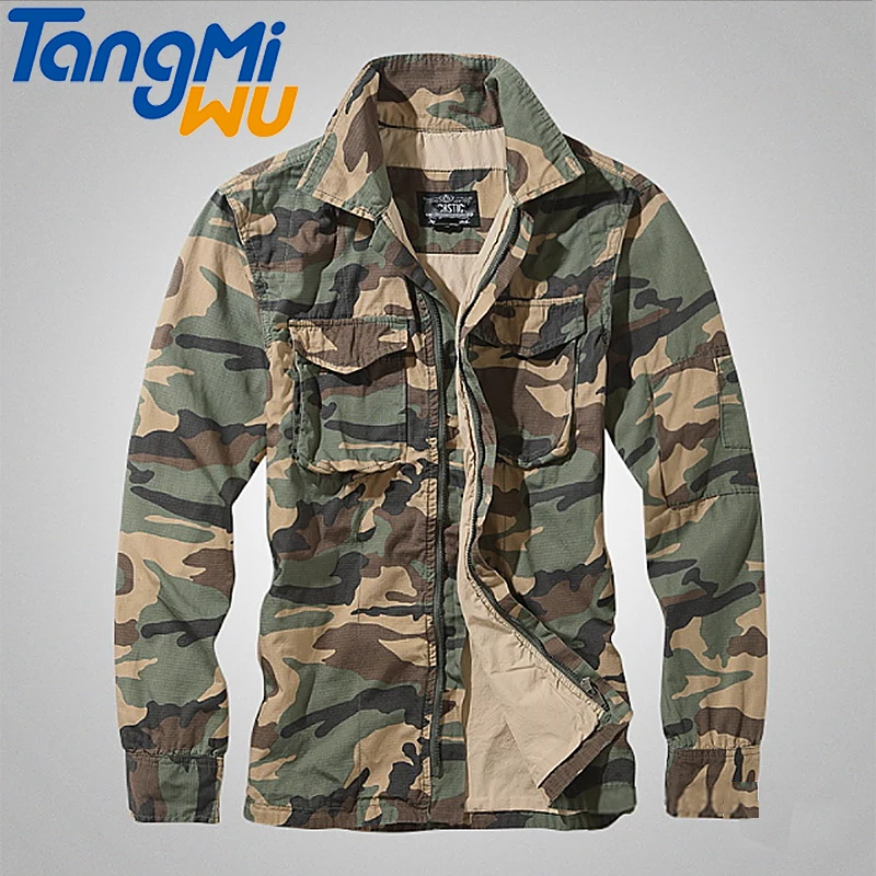 

TMW high quality army jacket chaqueta de lana de los hombres loose thin camouflage jackets military jacket