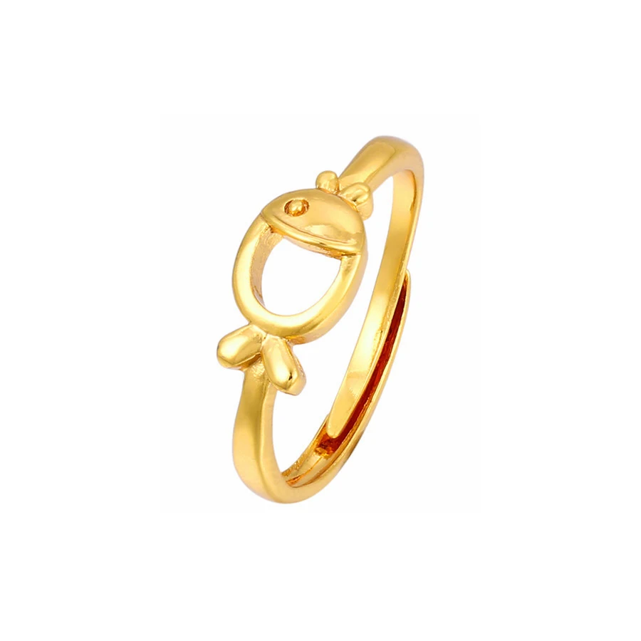 

16505 Xuping cute design girls jewelry fish style 24k gold ring, 24k gold color