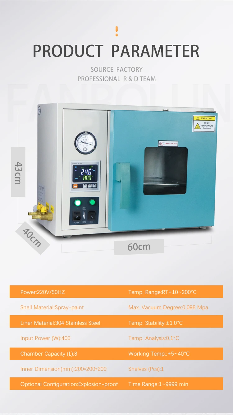 Stainless Steel Thermostat Vacuum Drying Oven