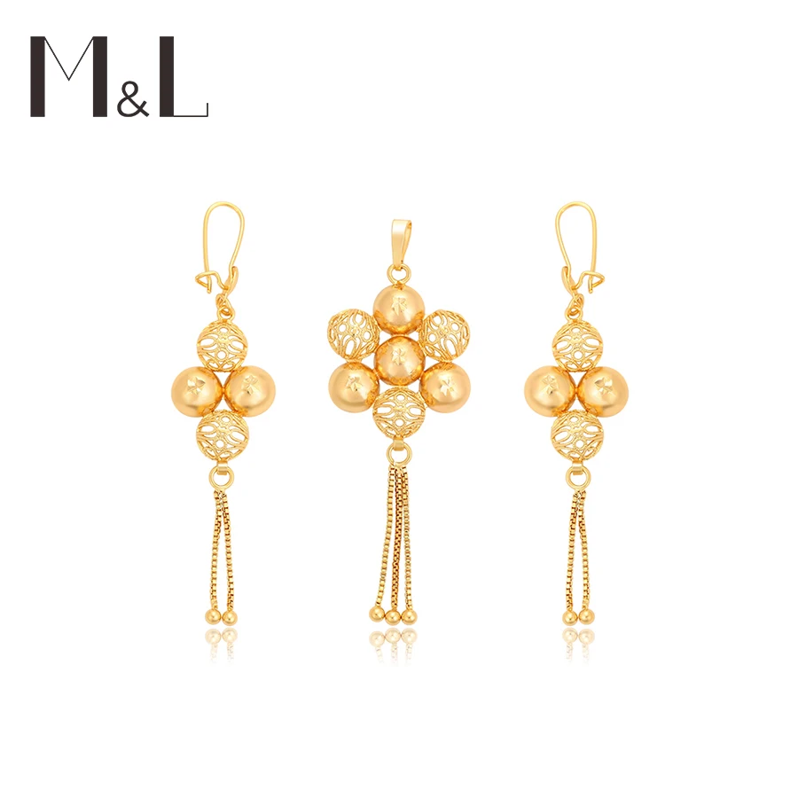 

M&L- 26 Xuping Jewelry women 24k gold jewelry tassel earrings pendant fashion jewelry Plum blossom sets