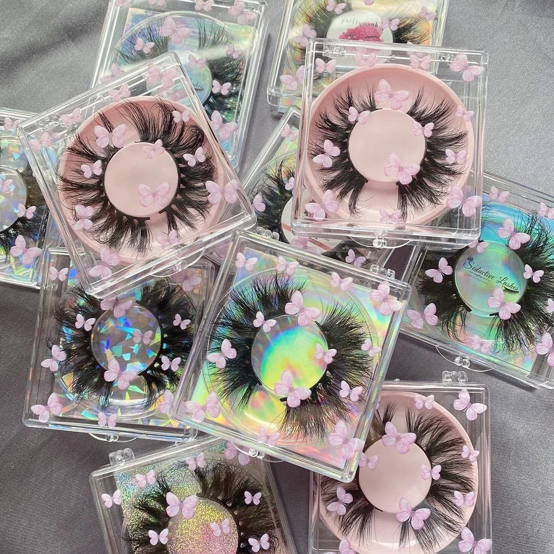 

wholesale price hash packaging box 25mm 3d mink eyelashes real mink 25mm lashes with customize custom lashbox packaging