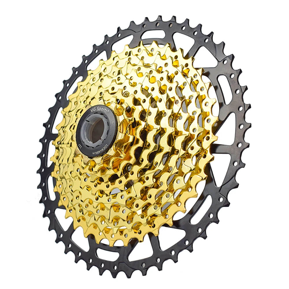 

VG Sports 9 Speed 11-46T Bicycle Cassette Freewheel for MTB Mountain Bike Parts, Silver,gold,black