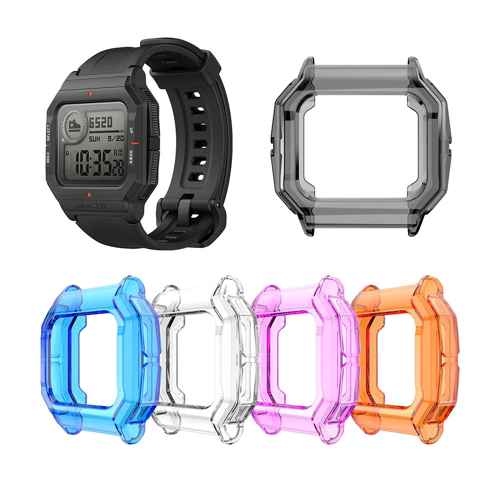 

Shockproof Transparent Soft Tpu Protective Watch Case For Huami Amazfit Neo Clear Soft Rubbe Watch Cover