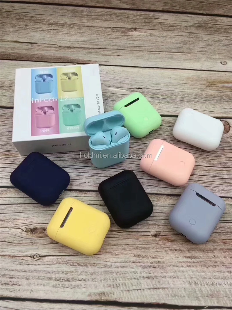 Hot sale red color wireless earphone inpods 12 macaron i12 TWS Blue tooth earbuds for iphone and samsung - ANKUX.COM