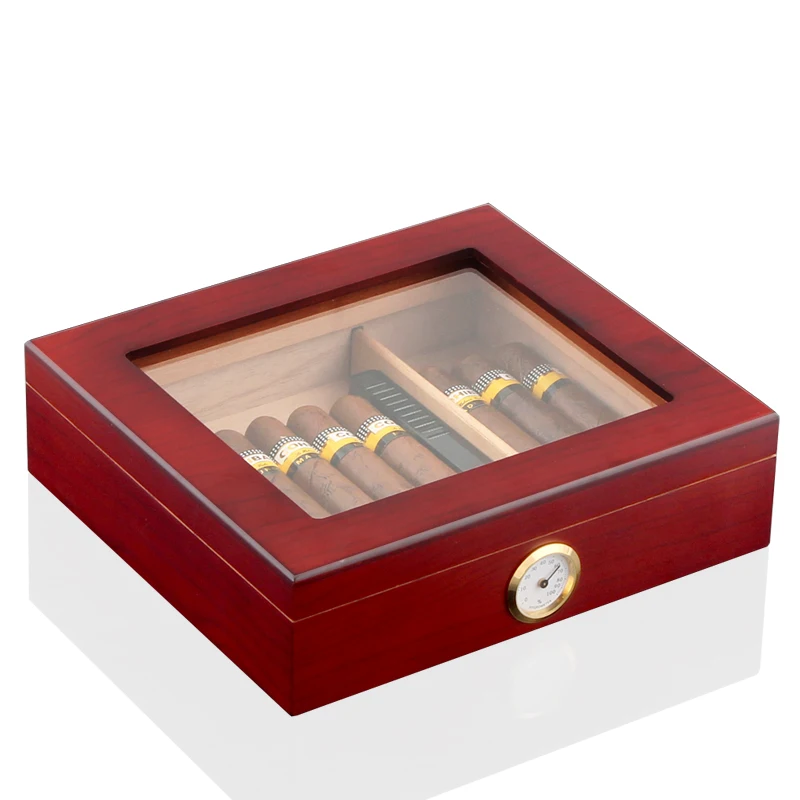

Humidor Box For Cuba Cohiba Cigars Cedar Wood Travel Humidor Cigar Box Portable Cigar Case W/ Hygrometer Humidifier, As photo