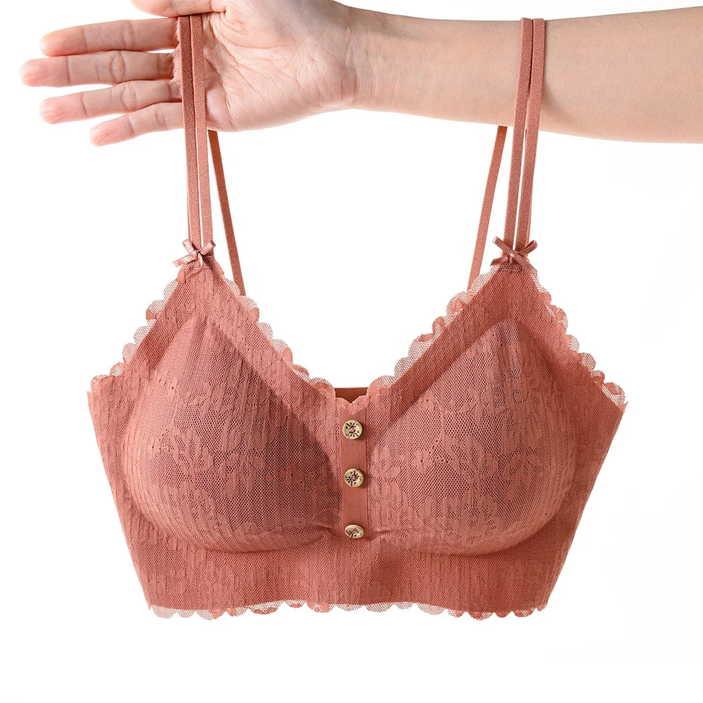 

Thailand Wireless Padded Sexy Push Up Bra Latex Lace Women Seamless Bra, 5 colors