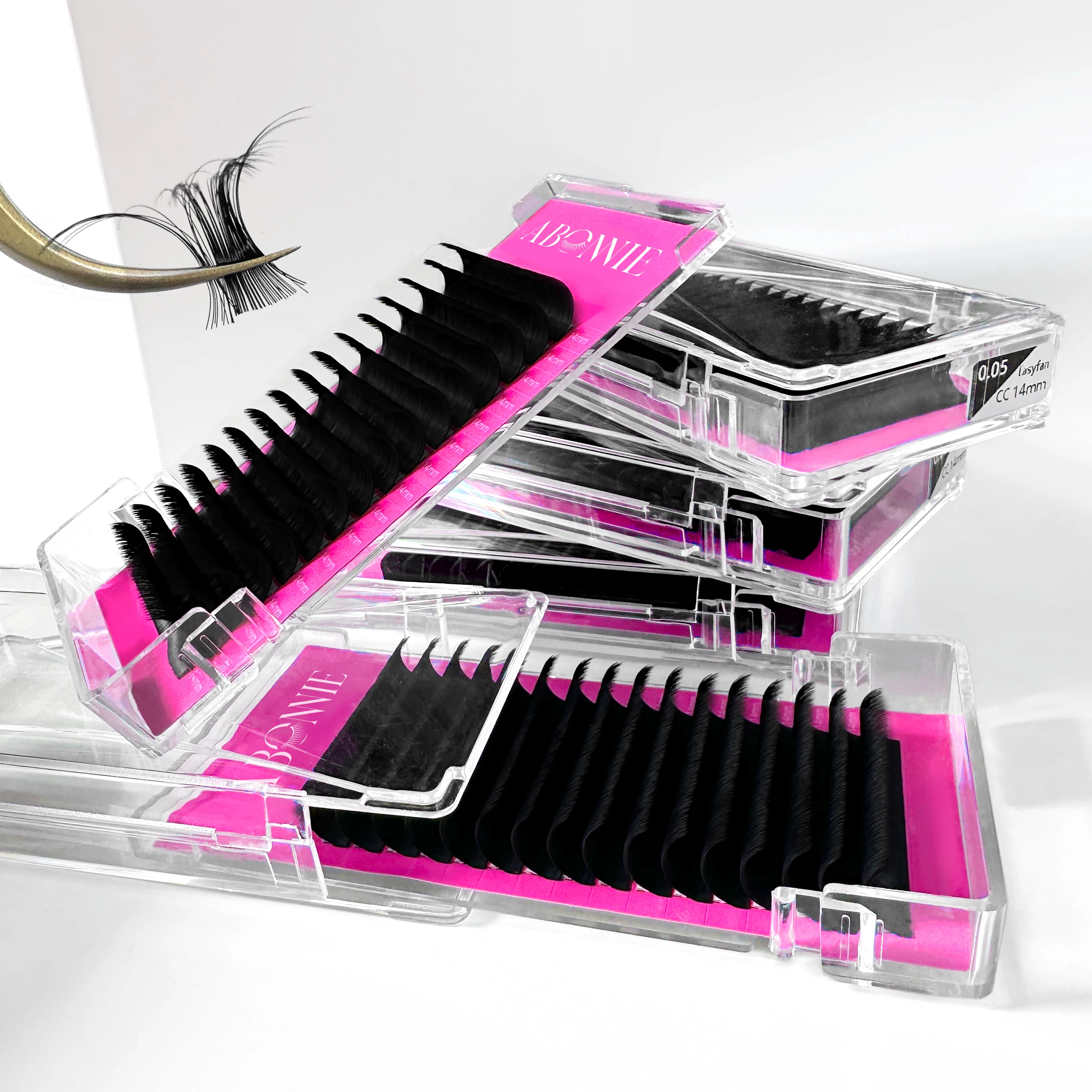 Abonnie M Curl Matte Black Lash Trays
