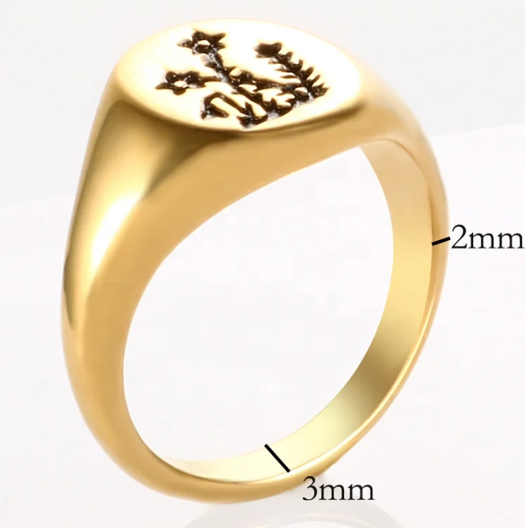 

Trendy Signet Ring Bijoux Femme Stainless Steel Gold Plated Jewelry 18k Gold Ring Personalized Flower Ring Jewelry Woman, Gold/silver/rose gold