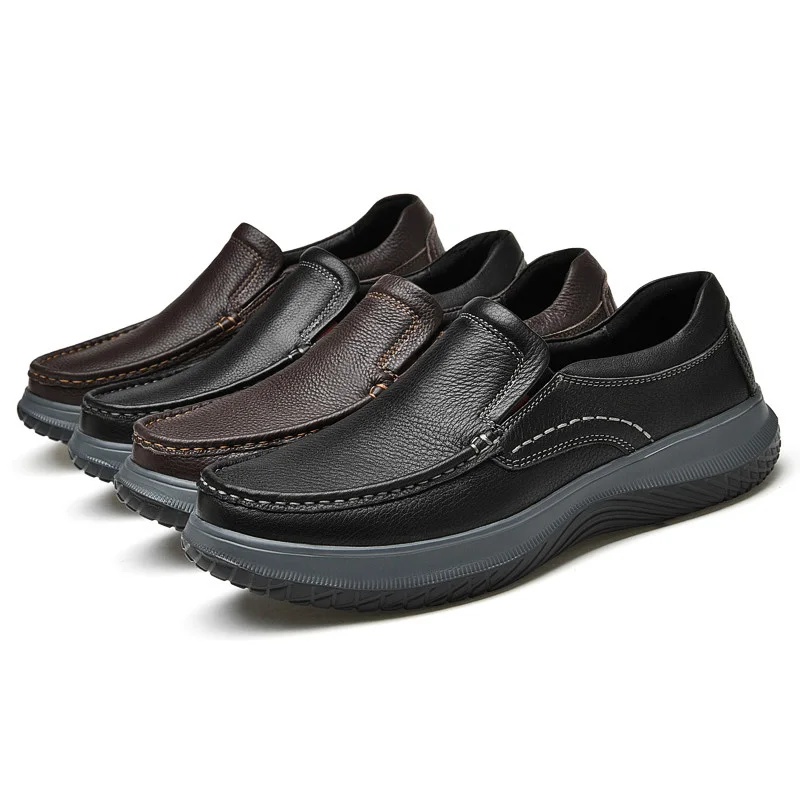 

mens leather shoes casual footwear dress shoes soft shoes stock, Black/brown