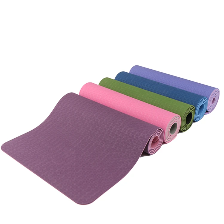 

2021 SHENGDE Eco Friendly TPE Non Slip Yoga Mat , 72"x24" Fitness Exercise Workout Mat, Customized pink, purple, green and gray