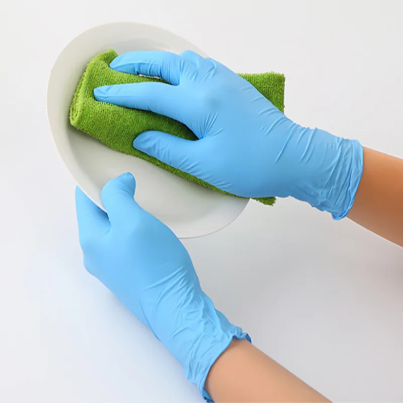 

Hot Natural Latex High Elasticity Mixed Nitrile Multifunction Blue Gloves Kitchen Cleaning Gloves