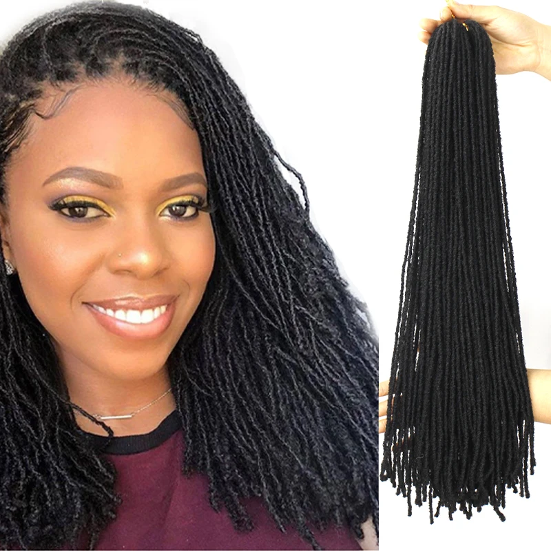 Onst Soft Deadlocks Sister Locks Afro Crochet Braids Ombre Color 20 Inch Blonde Synthetic Hair for Women Faux Locs Crochet Hair