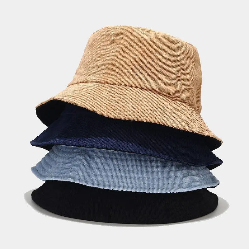 

Free shipping instock Amazon customized blank brown reversible women two tone bob sun hat custom wholesale curdoroy bucket hat, Many
