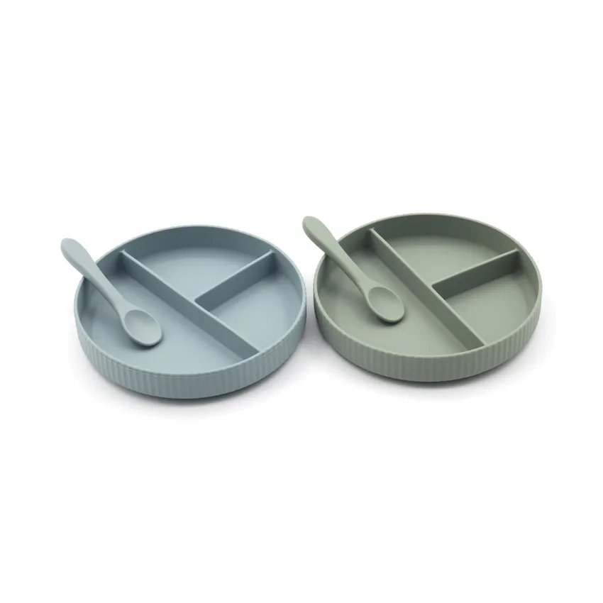 

Baby Silicone Plate Suction Silicone Baby Spoon Food Set Meal Plate Baby Cutlery