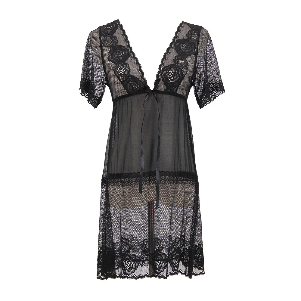 

Perspective mesh sexy underwear women's sexy pajamas maid seductive sexy nightdress suit Women Plus Size Women Sleepwear Dresses