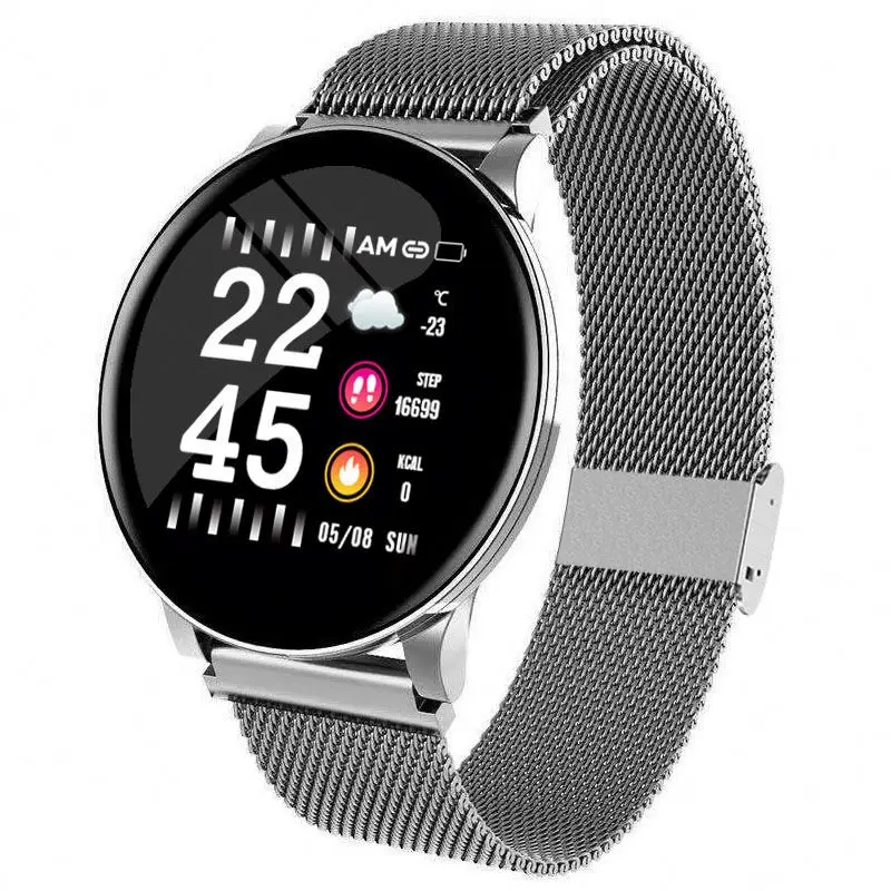 

W8 stainless steel watchband BT 4.0 Pedometer Heart Rate Reminder Sports Smart Bracelet, Pink,grey,black