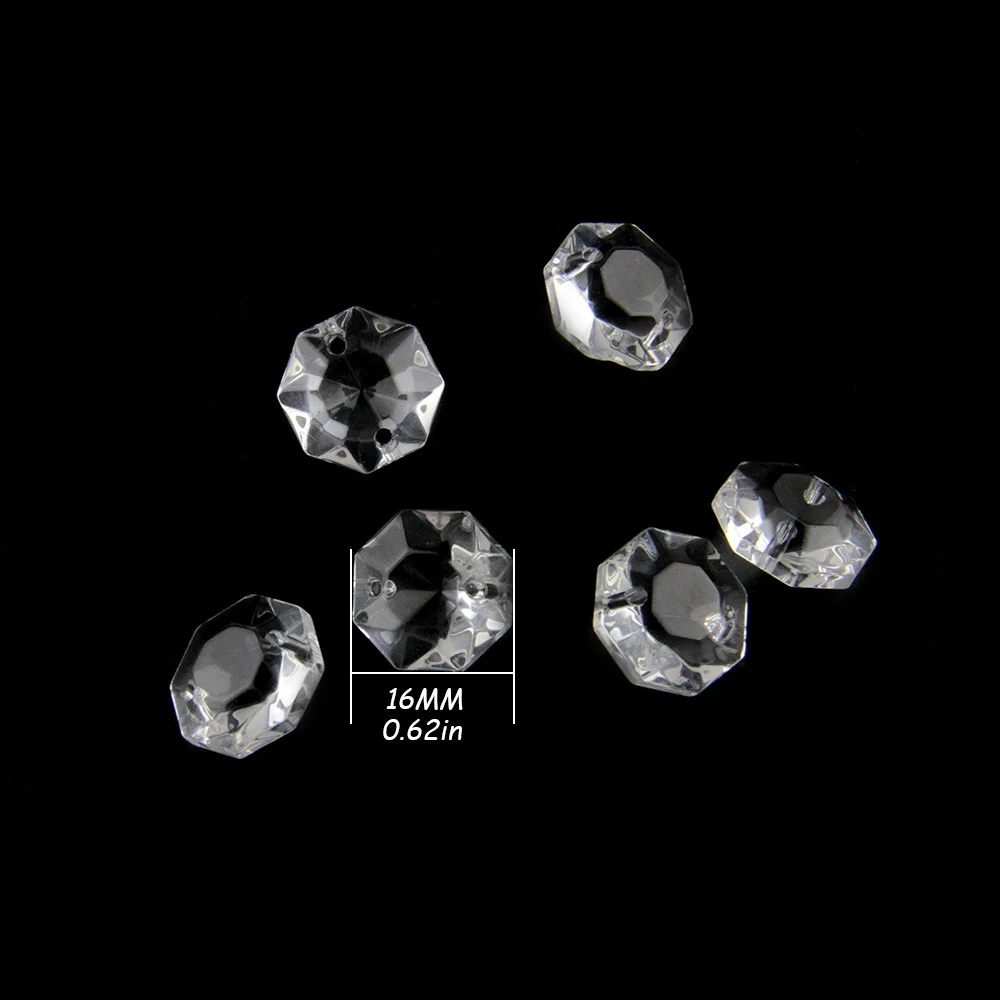 

Free Shipping 16mm 100pcs clear pagoda beads chandelier parts crystal trimming beads two holes for lamp/lighting