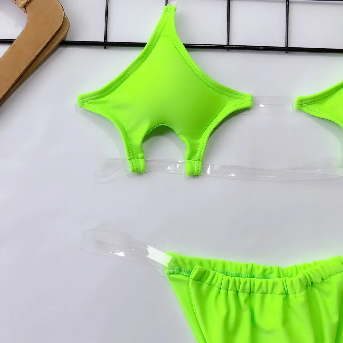 Neon Color Clear Straps Designer Swimsuits Famous Brands Women Swimwear ...