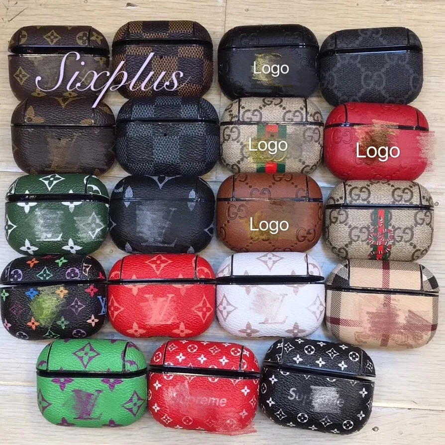 PU Grid Amazon Hot Luxury cover skin For airpods pro 3 case Leather Europe Super Fashion LLVV Gukis Protective case cover Pro