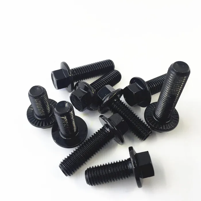 
m3 m6m16 grade 8.8 10.9 full thread black oxide hex flange head bolts 