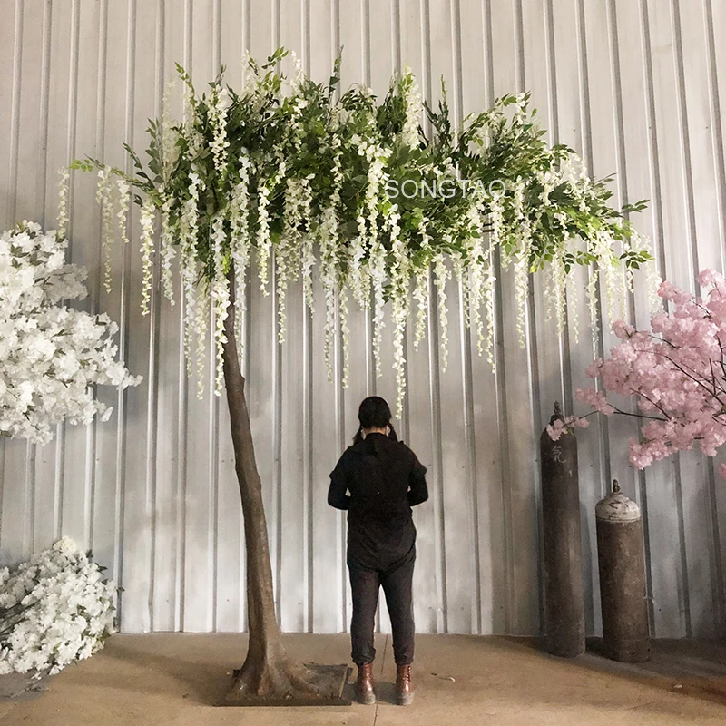 

We Supplies 10 Ft Large Indoor Artificial Hanging Wisteria Blossom Tree Canopy For Wedding