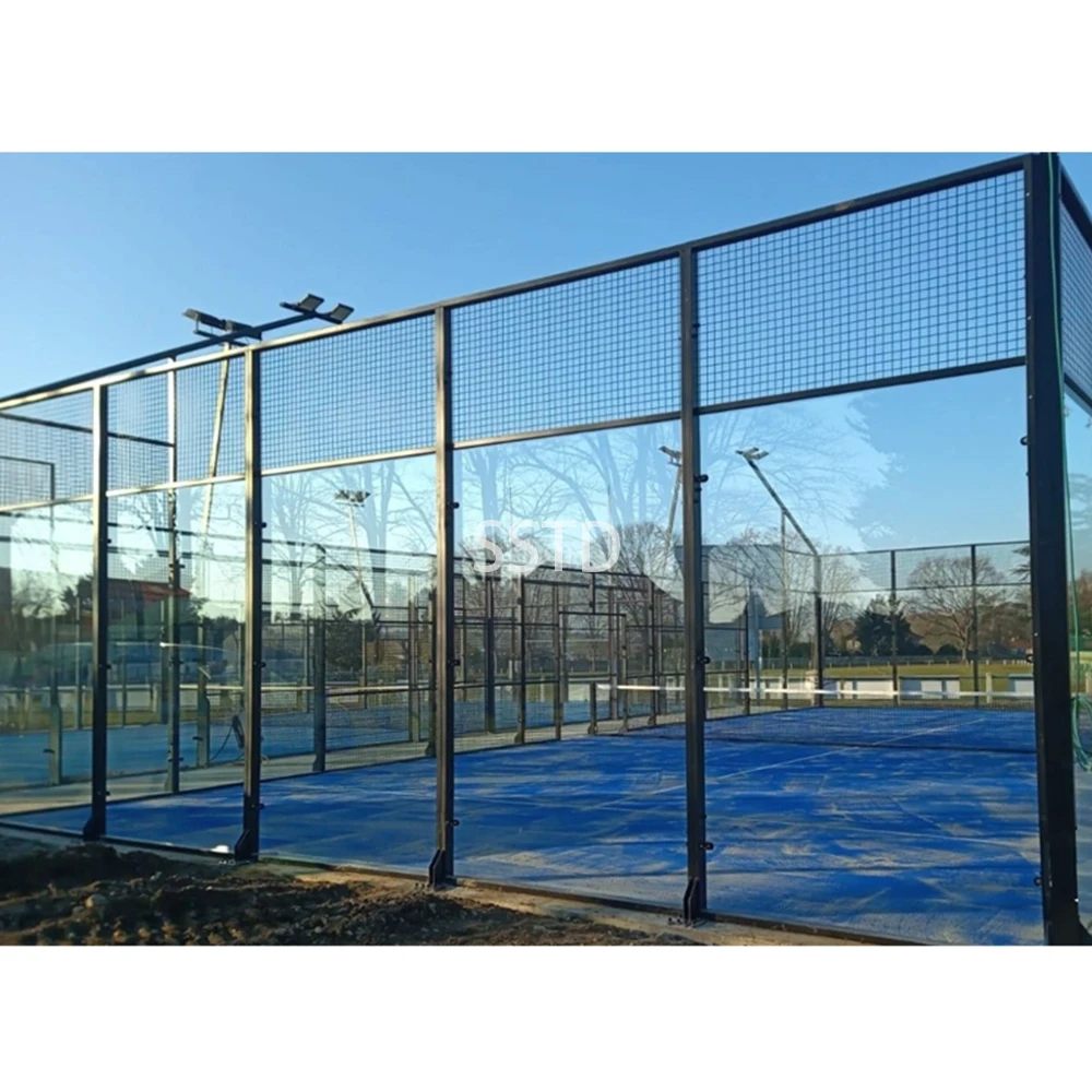 

Factory direct indoor out door padel play court 20*10m turf covered padel tennis court