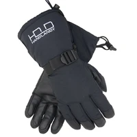 

Prisafety Black Leather Snow Warm Winter Waterproof Ski Gloves with Adjustable Cuff Strap