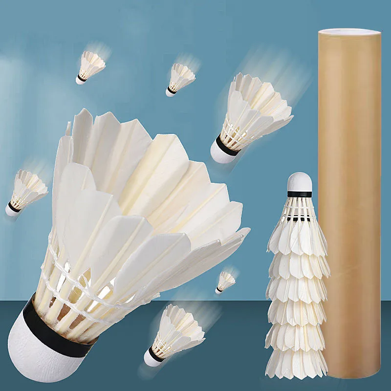 

High quality Training badminton balls goose feather badminton shuttlecock, White