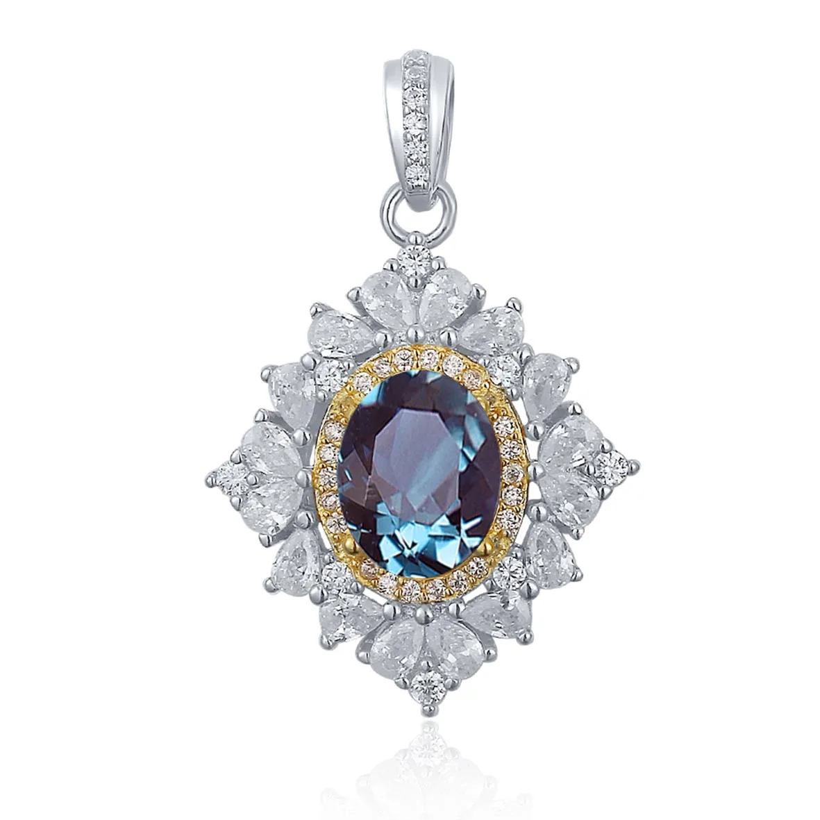 

New Designs 925 Silver Jewelry 1.25ct Alexandrite Pendant Necklace & CZ Stone jewelry/Silver Alexandrite Pendant