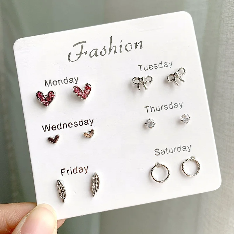 

Earings for women 2019 Seafood style 6 pairs per set earring stud set women fashion jewellery 2019, 10 various designs available