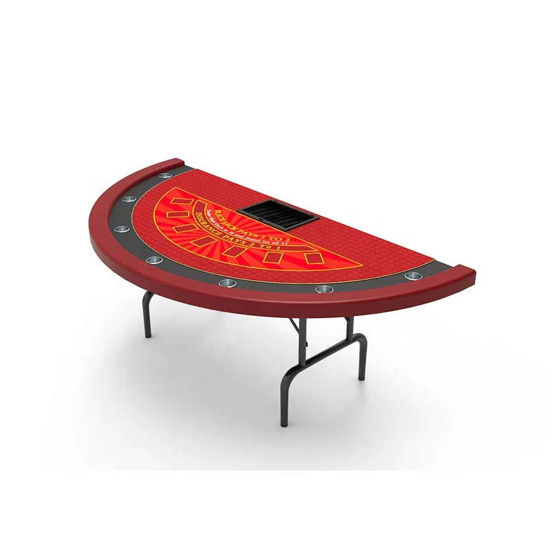 

YH Wholesale 7 in 1 Casino Gambling Folding Customized Half Blackjack Poker Table With Chips Trap