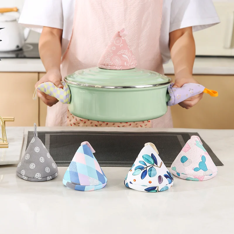 

Household cotton oven gloves kitchen pot caps heat insulation and anti-scald pot earmuffs microwave oven gloves