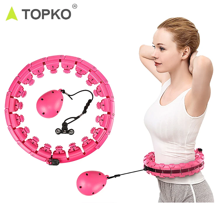 

TOPKO adjustable detachable weighted smart digital counter hula ring fitness intelligen hoola hoops for adults weight loss, Custom