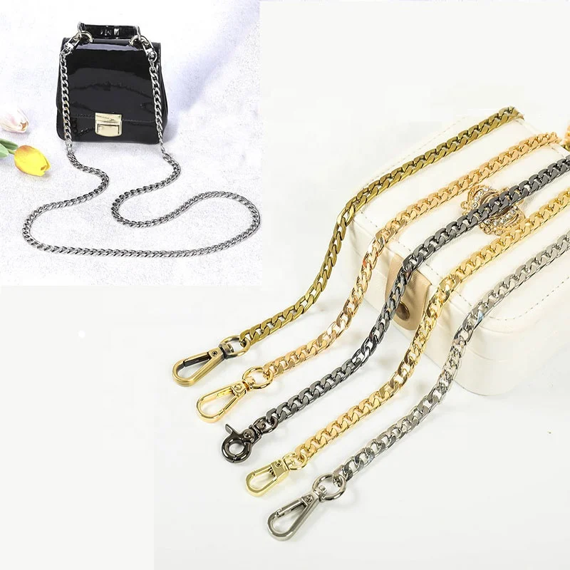 

purse metal chain strap replacement gold crossbody shoulder strap handbag Long 60cm Metal Purse Chain Strap Handle Replacement, Gun black, white k,kc gold, light gold